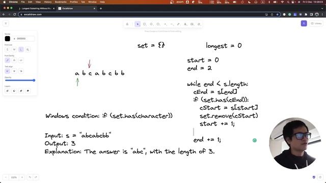 LC in JS: 3. Longest Substring Without Repeating Characters [Sliding Windows Pattern] смотреть онлайн
