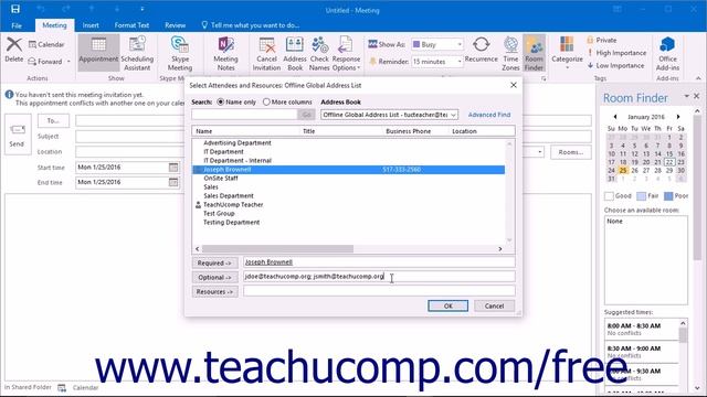 Outlook 2016 Tutorial Scheduling a Meeting Microsoft Training Lesson смотреть онлайн