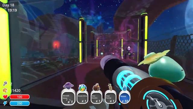 Getting wiggly with some slimes on slime rancher