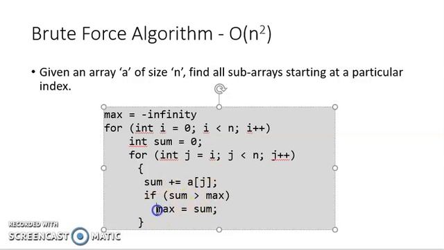 3.1 Maximum Subarray Sum Problem Using Dynamic Programming - KADANE'S ALGORITHM (1/2) смотреть онлайн
