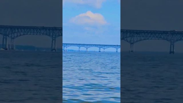Chesapeake Bay Bridge Viewed From Matapeake Beach, Kent Island, Maryland смотреть онлайн