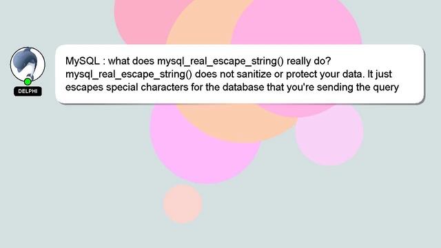 MySQL : what does mysql_real_escape_string() really do? смотреть онлайн