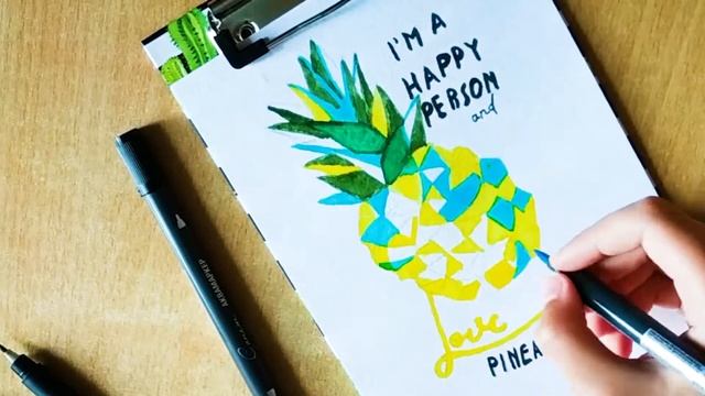 Рисую АНАНАС акварельными фломастерами || PINEAAPPLE with watercolor brush pens смотреть онлайн