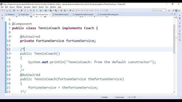 Spring and Hibernate Tutorial #25 | Field Injection with Annotation and Autowired смотреть онлайн