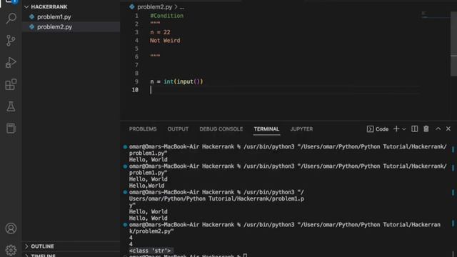 Python If-Else Hackerrank Problem Solving. Python input function. Part 03 смотреть онлайн
