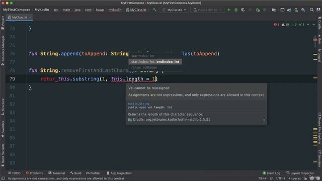 060 Kotlin - Intermediate OOP Concepts - Remove First and Last Character Extension Function SOLUTIO смотреть онлайн