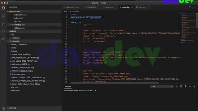 Xây dựng box search kết hợp ajax và select2 | dandev смотреть онлайн