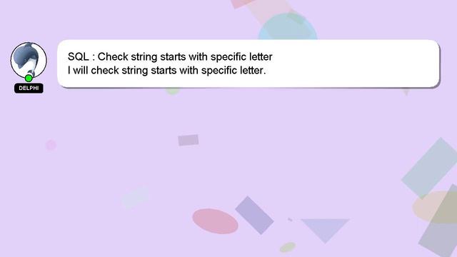 SQL : Check string starts with specific letter смотреть онлайн