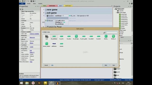 Платформер | Как сделать анимированное меню. Construct 2 Tutorial смотреть онлайн