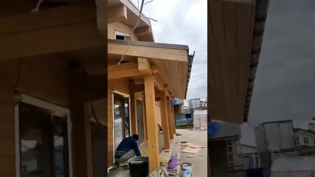 Покраска дома из клееного бруса смотреть онлайн