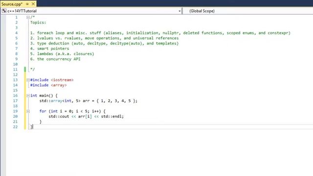 C++14 Tutorial 2: foreach, aliases, nullptr, enums, constexpr смотреть онлайн