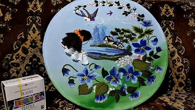 Вышивка - НОСТАЛЬГИЯ ДЕВУШКА / Обзор готовой вышивки гладью. Hand Embroidery смотреть онлайн
