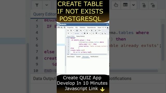 Create A Table PostgreSQL If Not Exists pgAdmin #postgresql смотреть онлайн