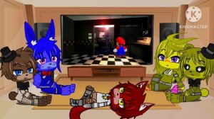 FNAF 1 Reacts to Freddy's Spaghettiria by @SMG4 + Bonus scene