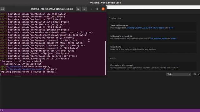 Create a new project - Angular on Ubuntu смотреть онлайн