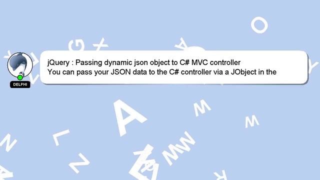 jQuery : Passing dynamic json object to C# MVC controller смотреть онлайн