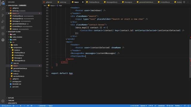 Whatsapp web UI clone with React and React Hooks смотреть онлайн