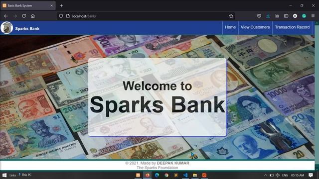 Basic Bank System(Sparks Foundation Task:1) смотреть онлайн