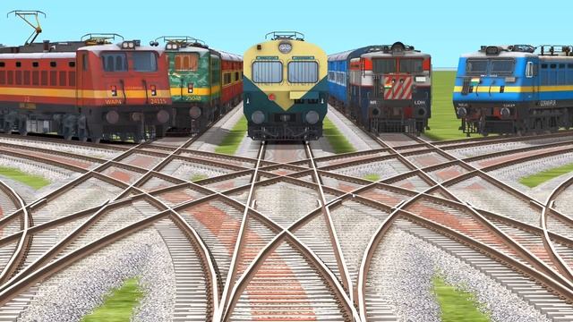 8 LINE RAILROAD CROSSING? FORKED CURVED RAILROAD CROSSING | Train Simulator Classic