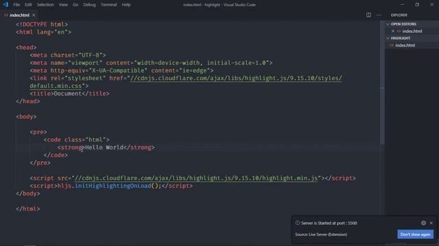 How to Highlight Code Syntax in Javascript using Highlight JS смотреть онлайн
