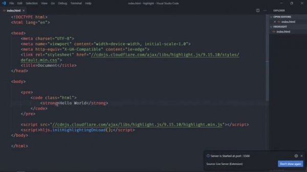 How to Highlight Code Syntax in Javascript using Highlight JS