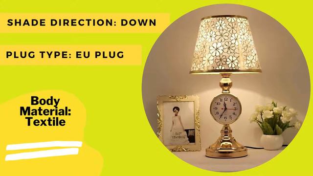 European Style Table Lamp with Quartz Clock For Bed Room смотреть онлайн