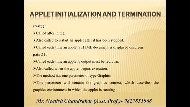 Running Applet using Applet Viewer | Applet Initialization & Termination | By Mr. Neetish Chandraka смотреть онлайн