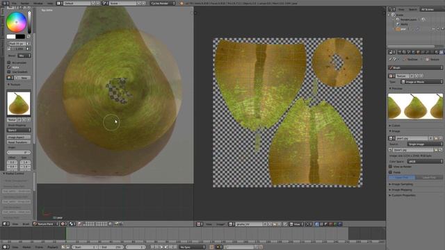 Текстурируем грушу и убираем швы в Blender смотреть онлайн
