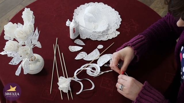 «Ажурная роза из бумаги»