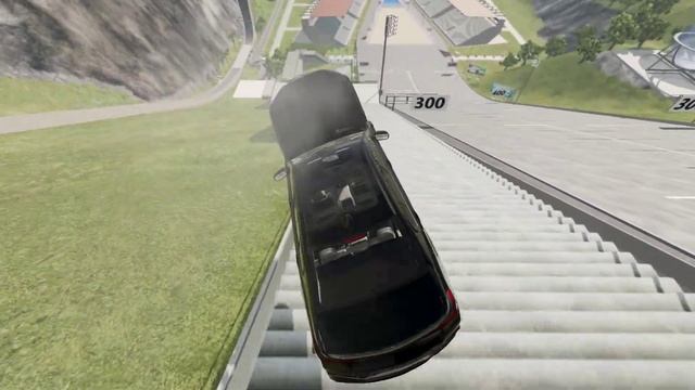 BeamNG.Drive Big Crash – Cars vs Stairs! BMW 7 Series vs MAN vs Toyota Camry смотреть онлайн