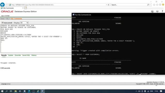 405 | L13 | ADBMS | TRIGGER EXAMPLE IN ORACLE | BY VGP смотреть онлайн