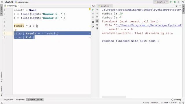 Python Tutorial for Beginners 36 Python Exception handling + Python Try Except смотреть онлайн