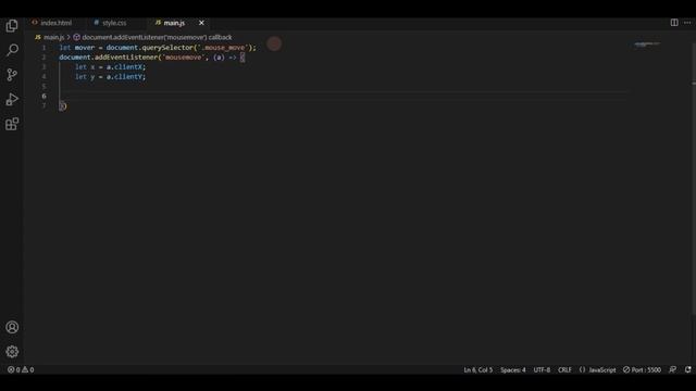 Element Follow The Cursor using javascrip | Mouse Move Animation смотреть онлайн