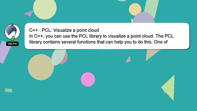 C++ : PCL: Visualize a point cloud смотреть онлайн
