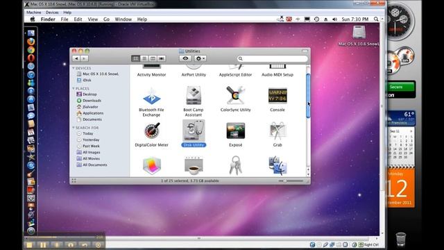 Mac OS X 10.6.8 Snow Leopard on Virtualbox over Win 7 (Dell Studio XSP 1340) смотреть онлайн