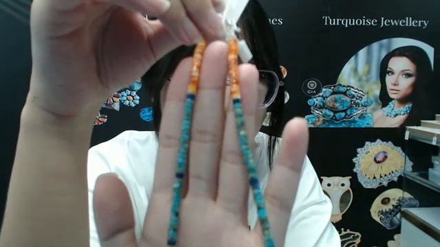 20240822-02 Natural Turquoise Spiny Oster Burma Jadeite 16inch 14gram Spiritual And Healing Jewelry