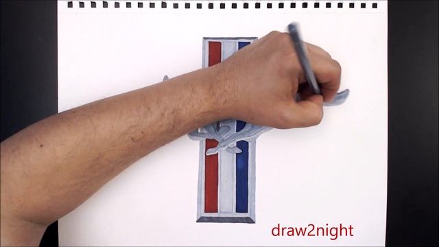 How to draw 3D shiny logo - FORD MUSTANG LOGO DRAWING | DRAW2NIGHT смотреть онлайн
