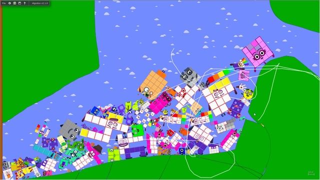 Numberblocks Fall Down the Mountain - The floor is Lava!! Survival Challenge by Algodoo смотреть онлайн