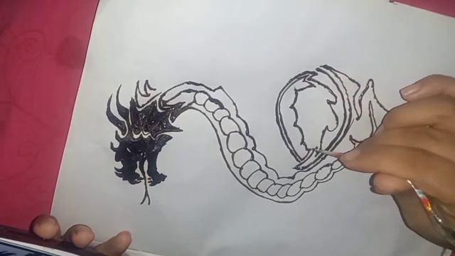 How To Make a simple Dragon Tattoo| Dragon henna tattoo design|Dragon Tattoo &art by tayyaba Khalid смотреть онлайн