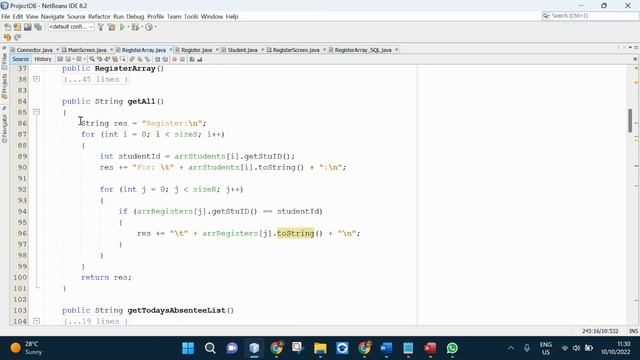 Netbeans Java application(GUI, OOP, DB):Part 5 b:Alternate method to code array class using SQL смотреть онлайн