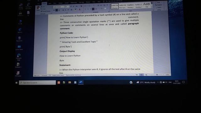 Comments in Python Online Video - Hindi - 7 смотреть онлайн