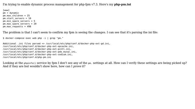 DevOps & SysAdmins: Unable to verify fpm seeing pm.\* configuration settings смотреть онлайн
