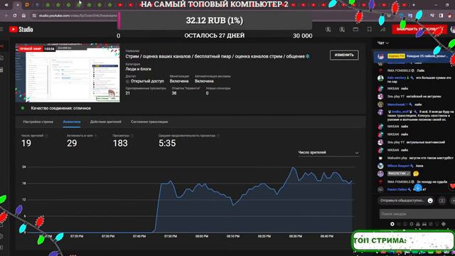 Стрим / оценка ваших каналов / бесплатный пиар / оценка каналов стрим / общение❄️ смотреть онлайн