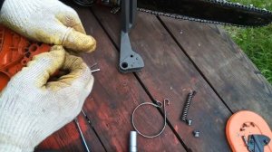 Ремонт тормоза бензопилы HUSQVARNA. Repair chainsaw HUSQVARNA