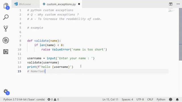 Custom Exception : Python tutorial 211 смотреть онлайн