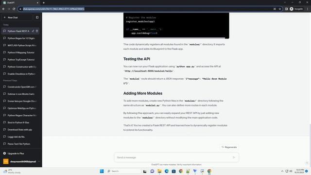 Register new module as a REST API in python flask dynamically смотреть онлайн