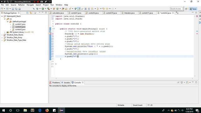 Penerapan Stack Push, Pop, Peek, dan Empty - Contoh 2 смотреть онлайн