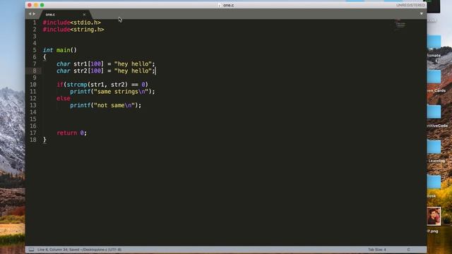 STRCMP Function in C and C++ for comparing 2 char array strings смотреть онлайн