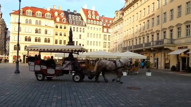 Дрезден 2 Карета запряженная лошадьми Красиво! смотреть онлайн