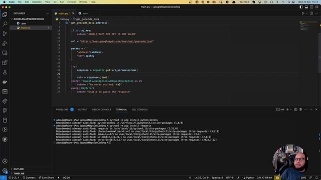 Geocoding Addresses with Python | Google Maps Geocoding API Tutorial смотреть онлайн
